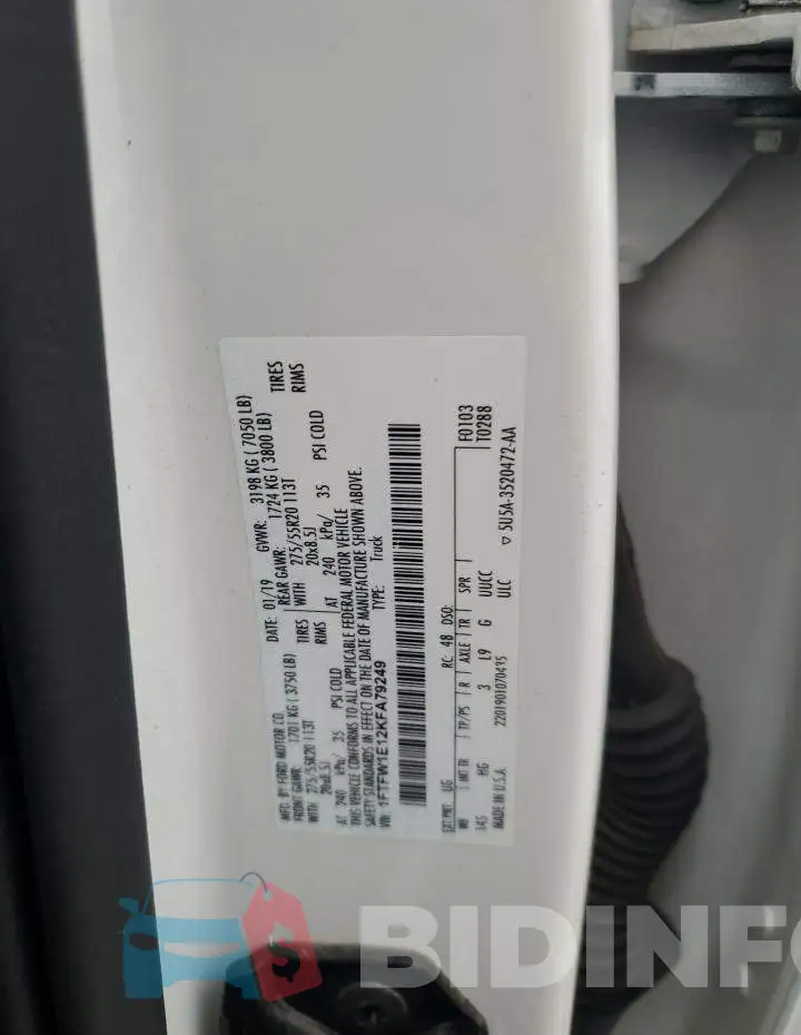 1FTFW1E12KFA79249 Photo# 12