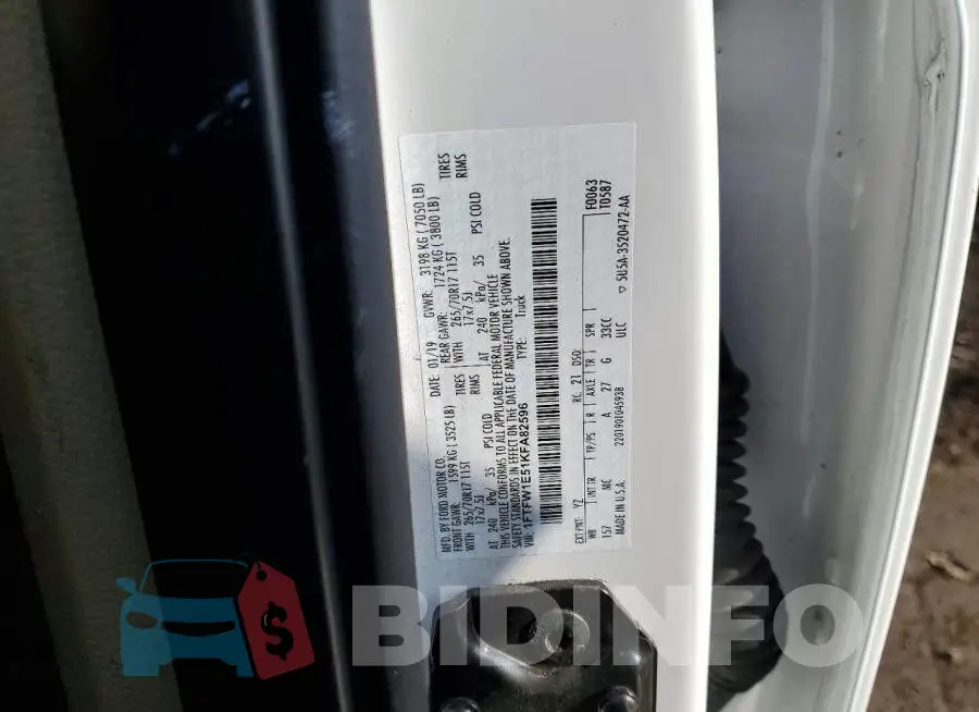 1FTFW1E51KFA82596 Photo# 12