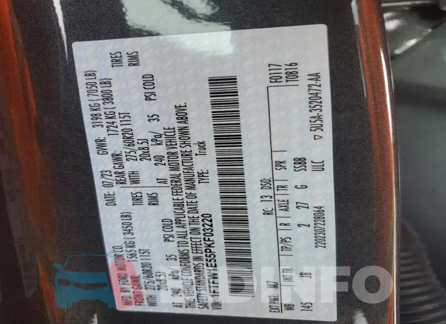 1FTFW1E55PKF03220 Photo# 12