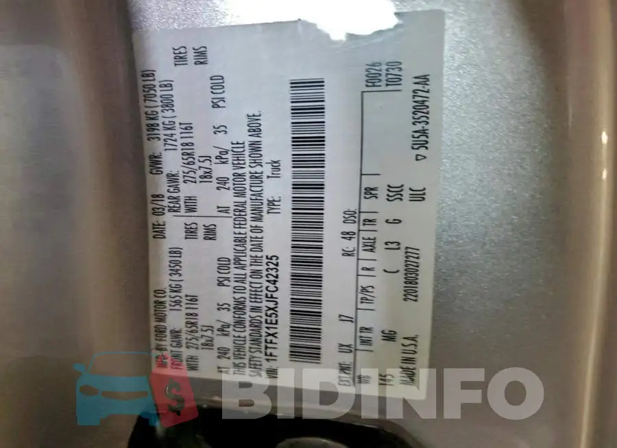 1FTFX1E5XJFC42325 Photo# 12