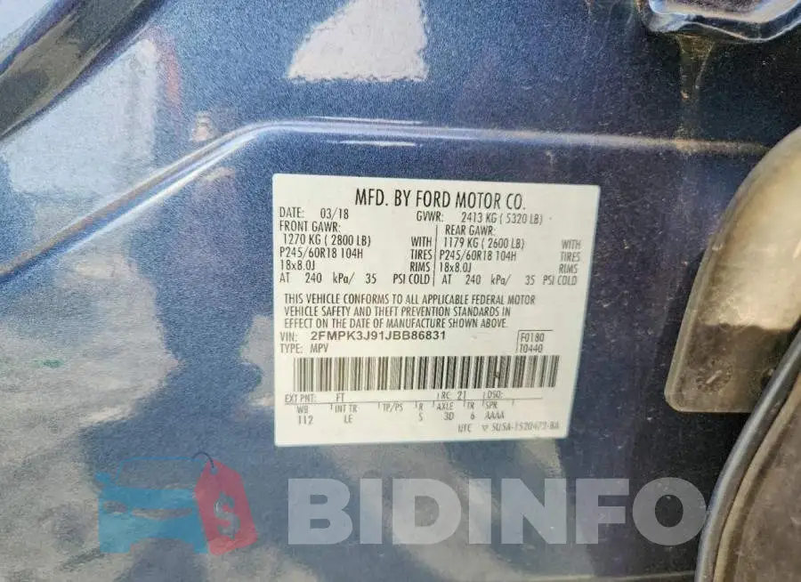 2FMPK3J91JBB86831 Photo# 13