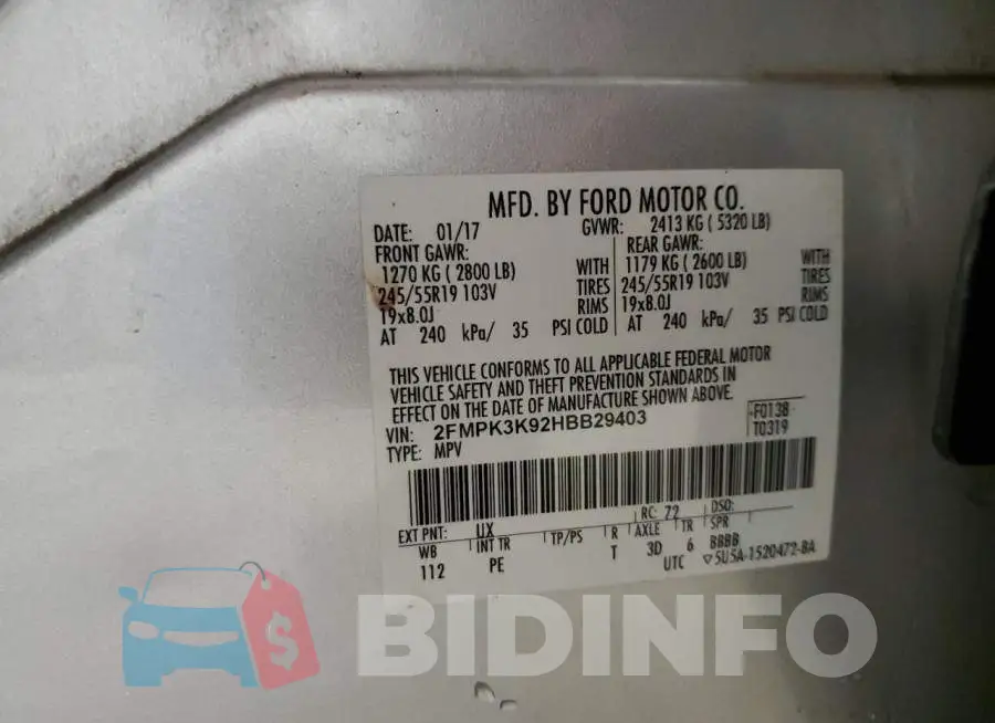2FMPK3K92HBB29403 Photo# 12
