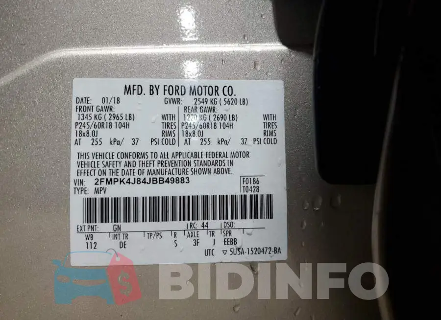 2FMPK4J84JBB49883 Photo# 13