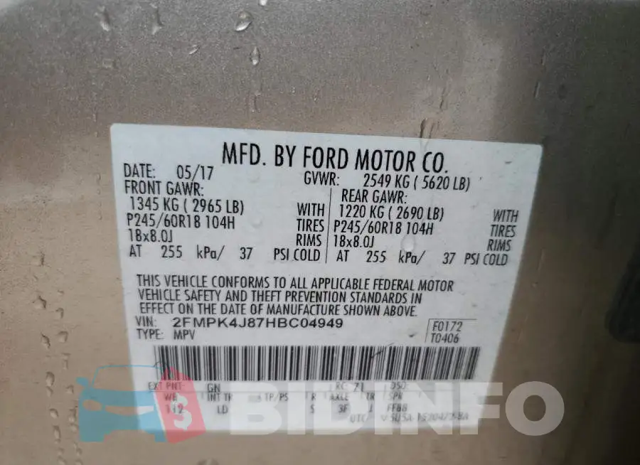 2FMPK4J87HBC04949 Photo# 13