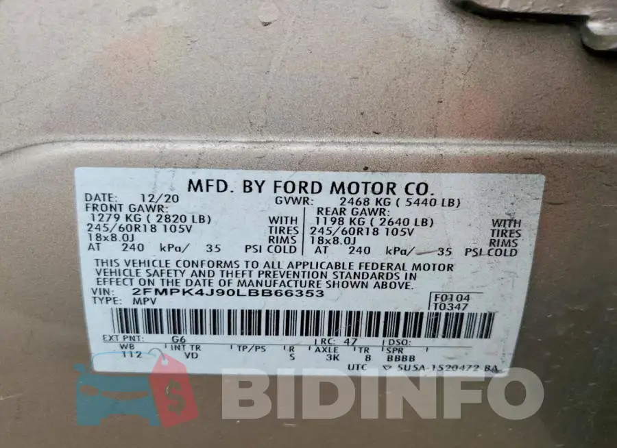 2FMPK4J90LBB66353 Photo# 14