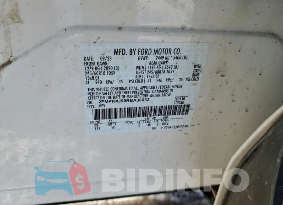 2FMPK4J90RBA36632 Photo# 12