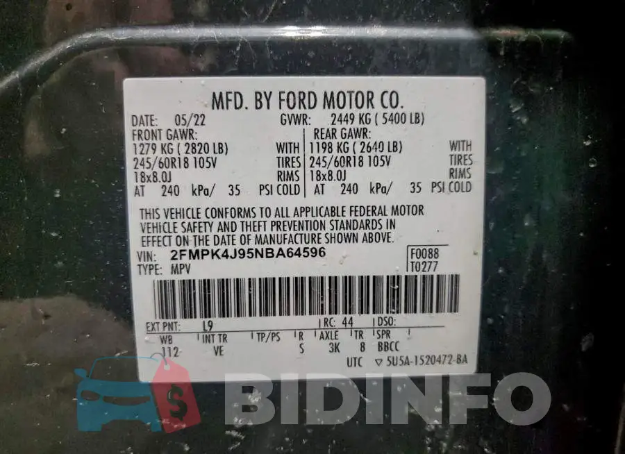 2FMPK4J95NBA64596 Photo# 13