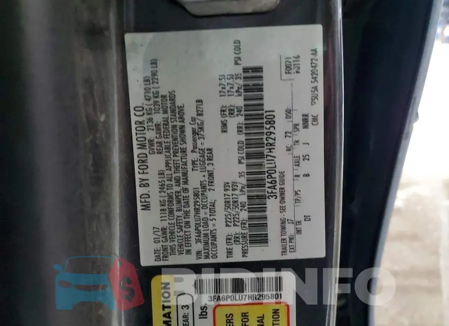 3FA6P0LU7HR295801 Photo# 12