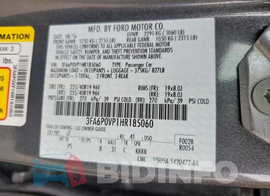3FA6P0VP1HR185060 Photo# 12
