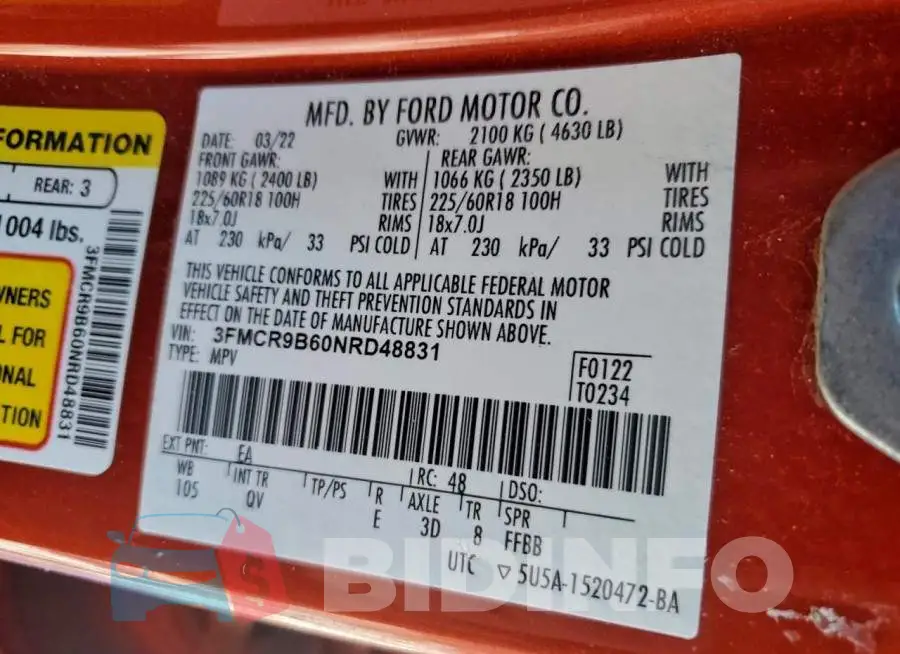 3FMCR9B60NRD48831 Photo# 13