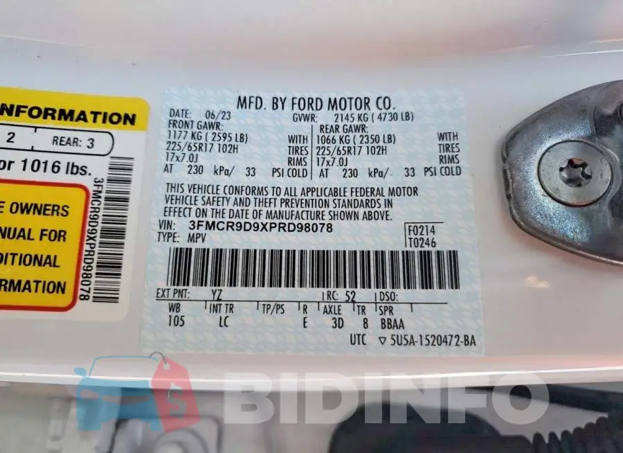 3FMCR9D9XPRD98078 Photo# 12