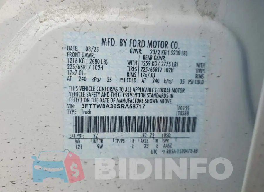 3FTTW8A36SRA58717 Photo# 12