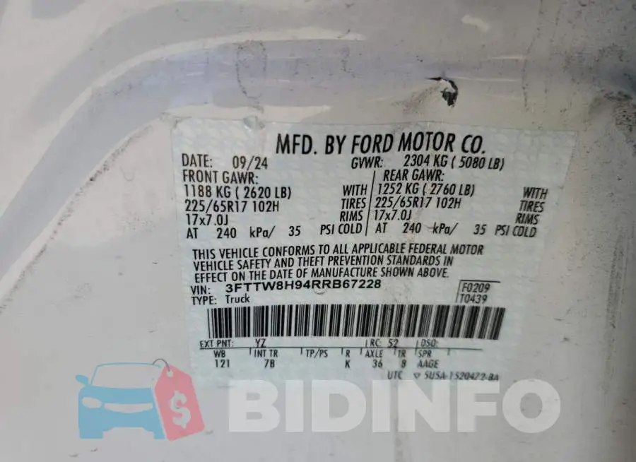 3FTTW8H94RRB67228 Photo# 13
