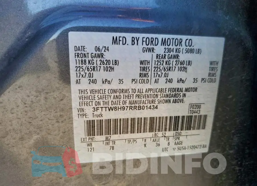 3FTTW8H97RRB01434 Photo# 13