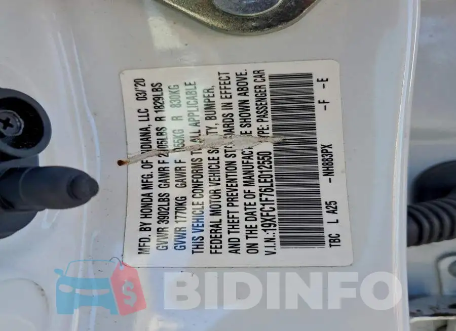 19XFC1F76LE012550 Photo# 12