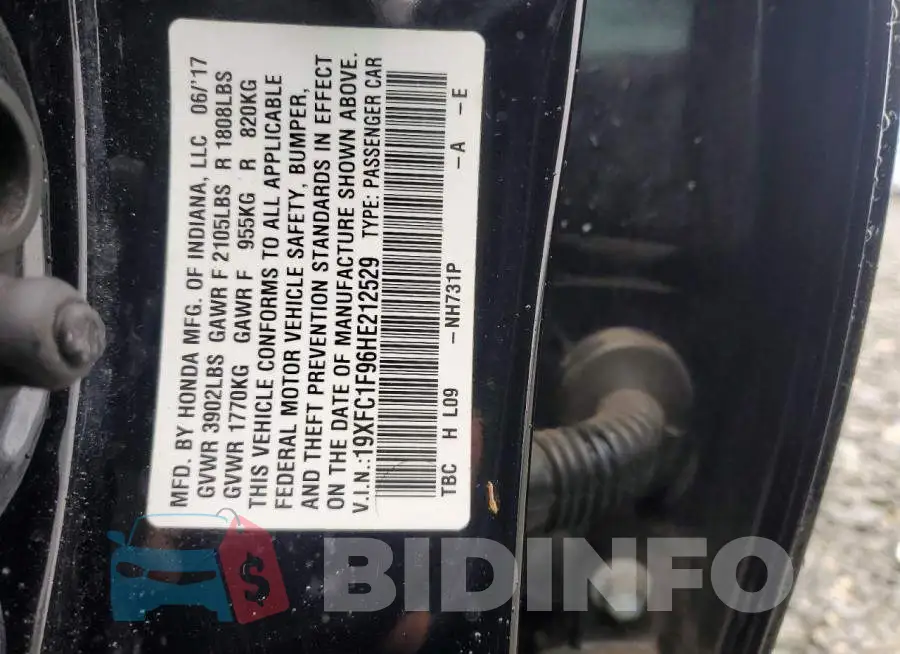 19XFC1F96HE212529 Photo# 12