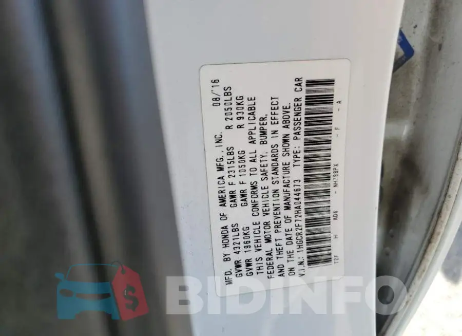 1HGCR2F72HA044673 Photo# 12