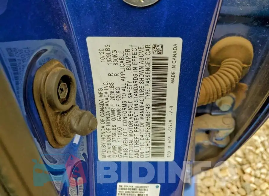 2HGFC2F82MH505146 Photo# 12