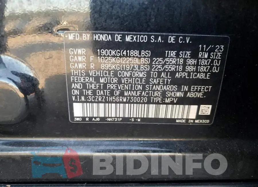 3CZRZ1H56RM730020 Photo# 14