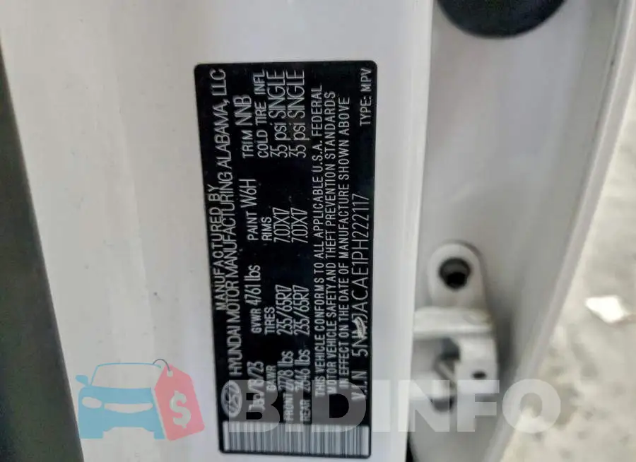 5NMJACAE1PH222117 Photo# 13