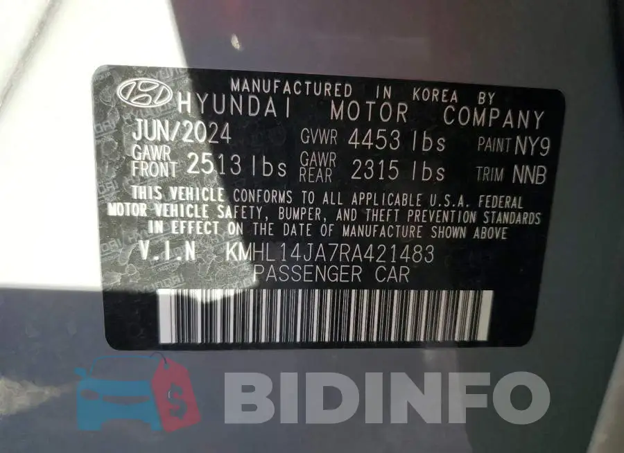 KMHL14JA7RA421483 Photo# 12