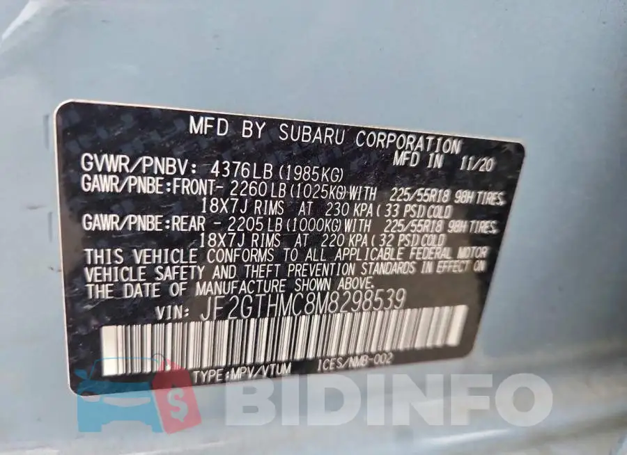JF2GTHMC8M8298539 Photo# 13