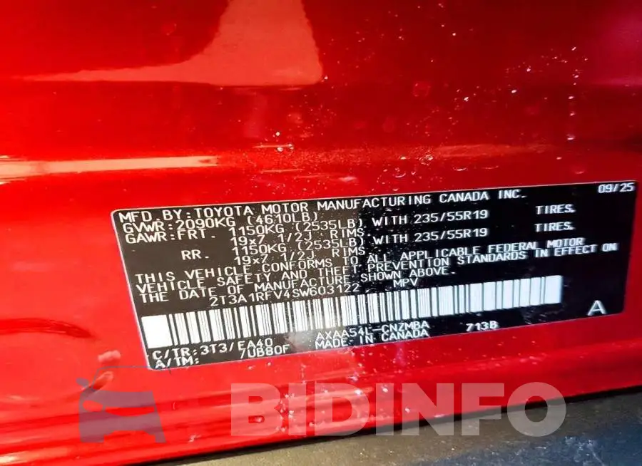 2T3A1RFV4SW603122 Photo# 14