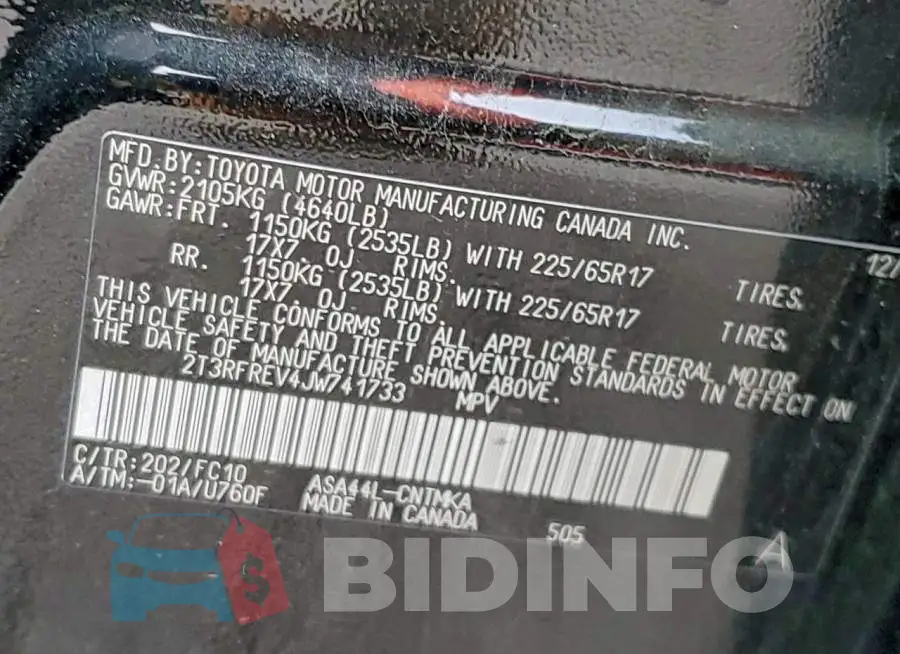 2T3RFREV4JW741733 Photo# 13