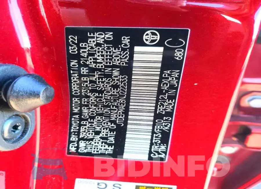 JTDEPMAE8NJ222533 Photo# 12