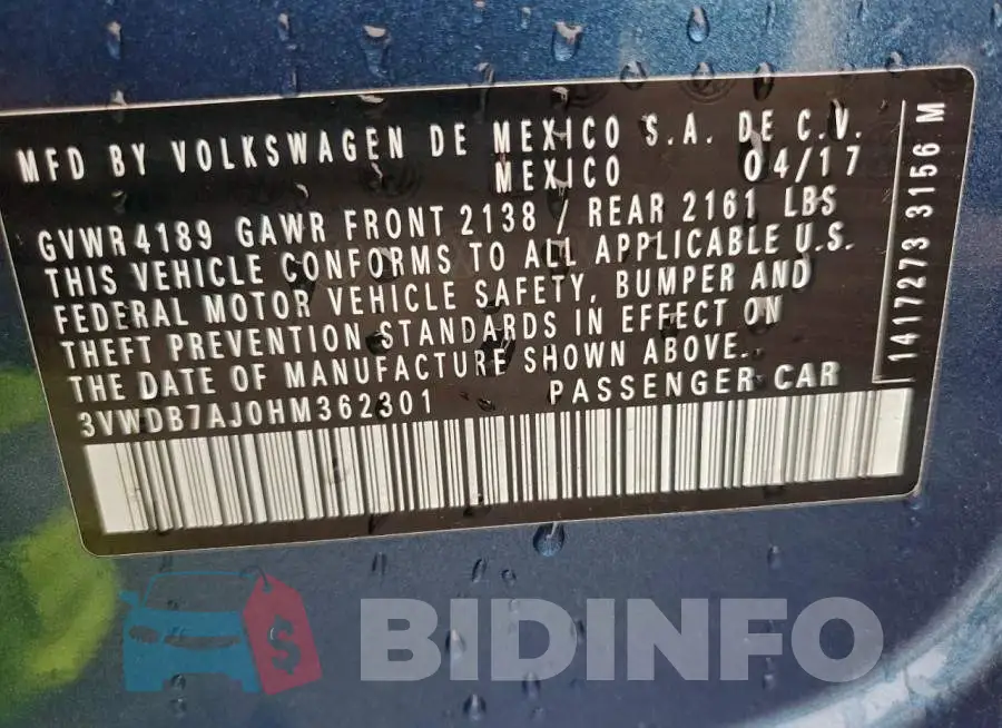 3VWDB7AJ0HM362301 Photo# 12