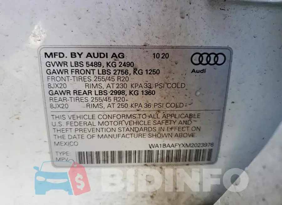 WA1BAAFYXM2023976 Photo# 13