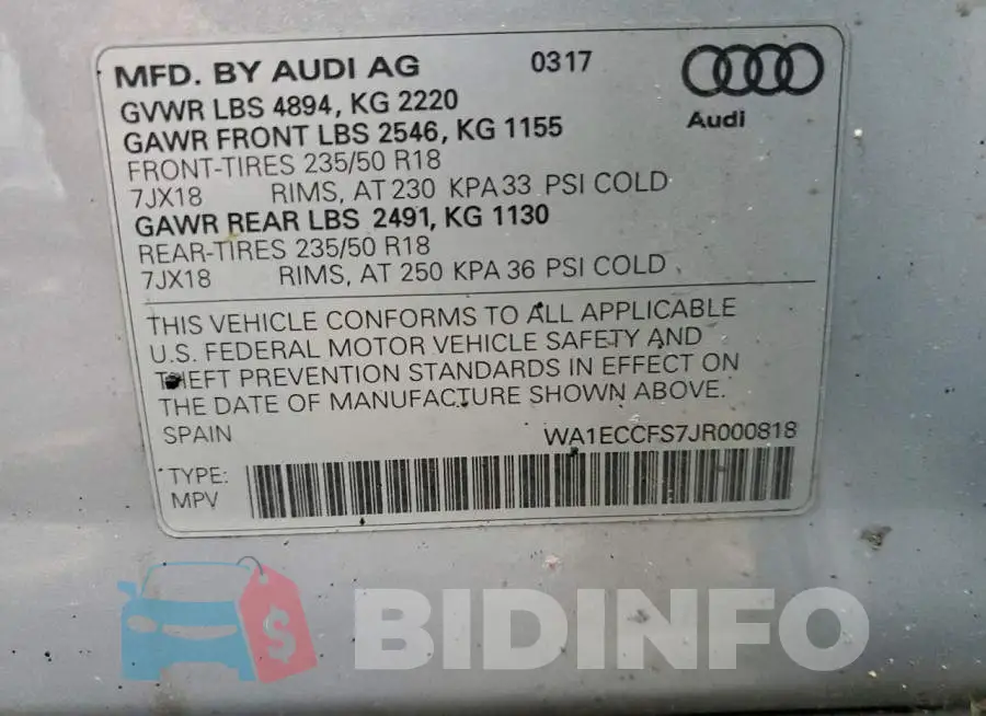 WA1ECCFS7JR000818 Photo# 14