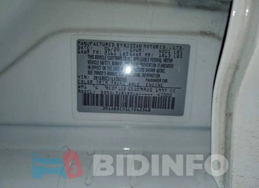 3N1AB8CV1LY260568 Photo# 12