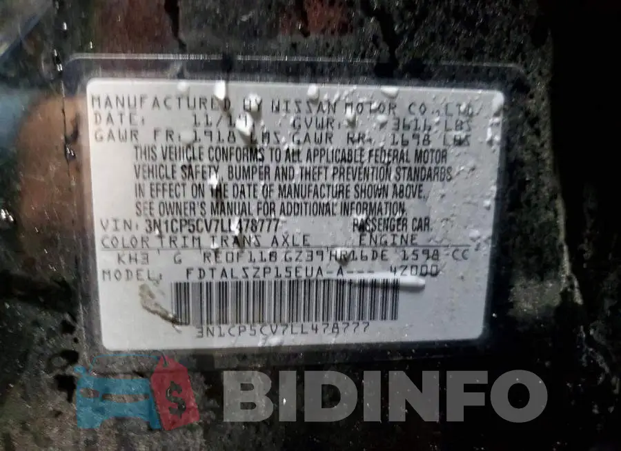 3N1CP5CV7LL478777 Photo# 13
