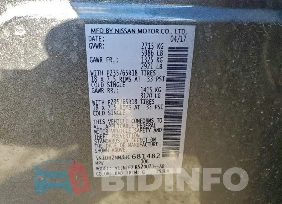 5N1DR2MM8HC681482 Photo# 13
