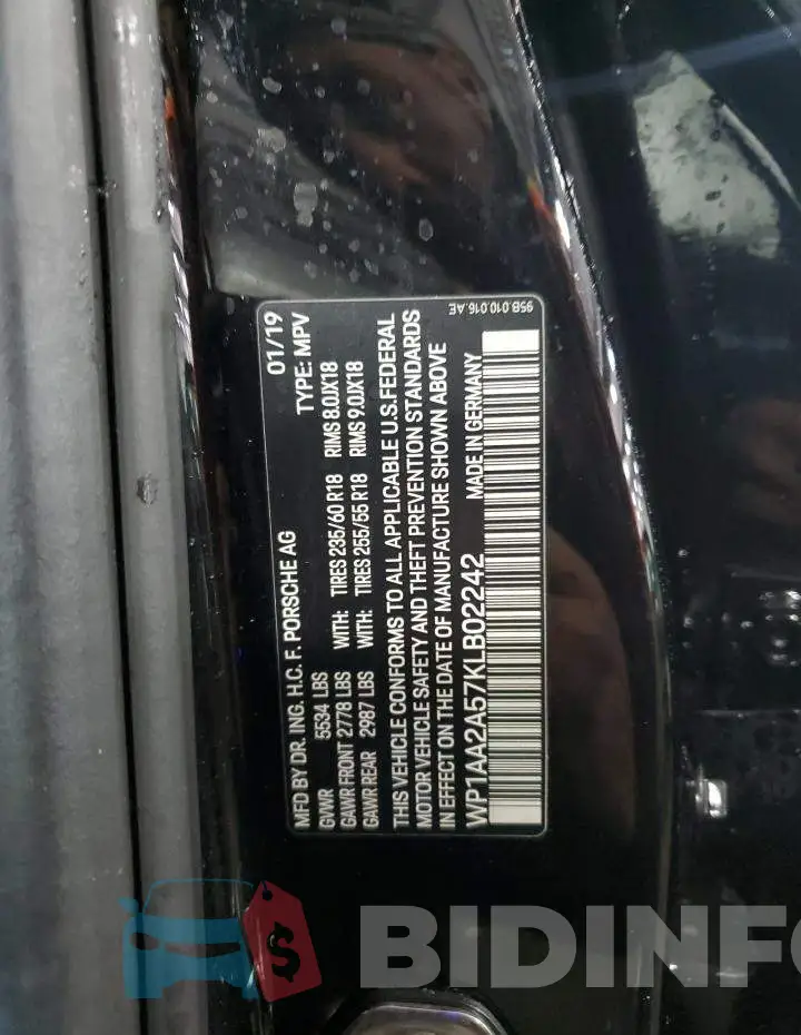 WP1AA2A57KLB02242 Photo# 14