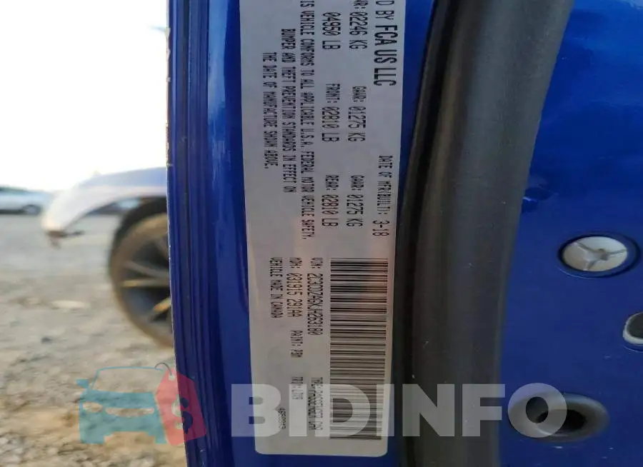 2C3CDZAGXJH263180 Photo# 13
