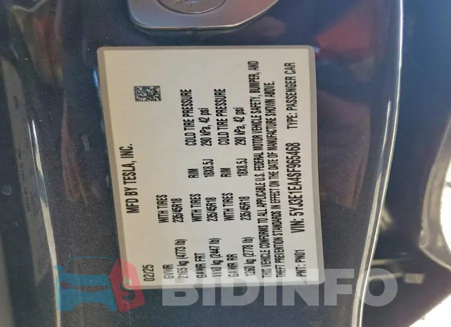 5YJ3E1EA4SF965468 Photo# 13