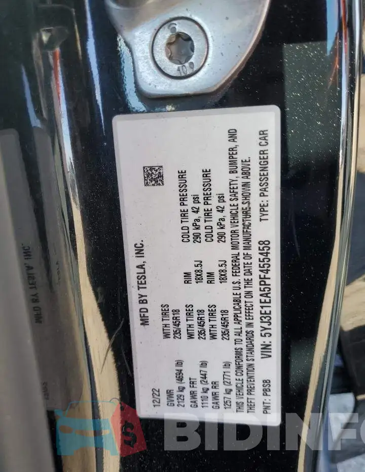 5YJ3E1EA5PF455458 Photo# 13