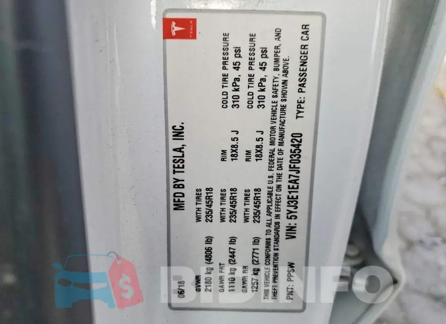 5YJ3E1EA7JF035420 Photo# 12