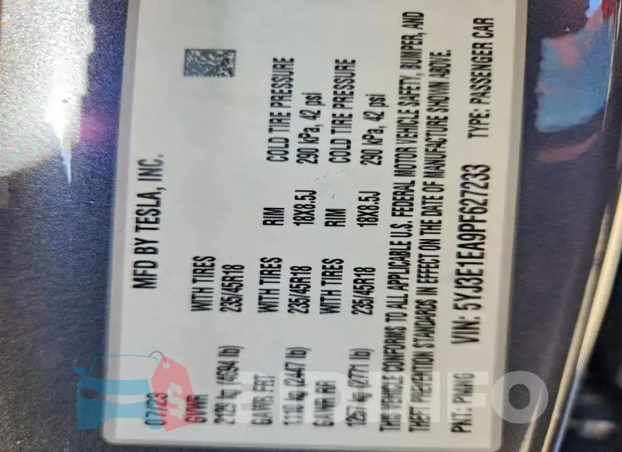 5YJ3E1EA9PF627233 Photo# 12