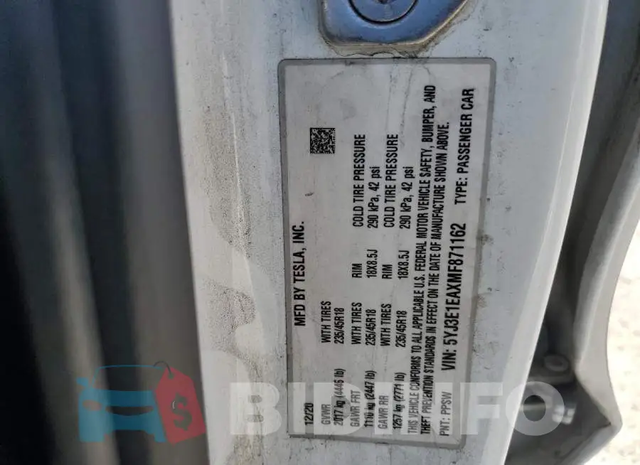 5YJ3E1EAXMF871162 Photo# 12