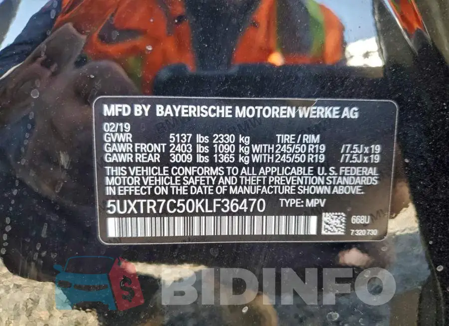 5UXTR7C50KLF36470 Photo# 13