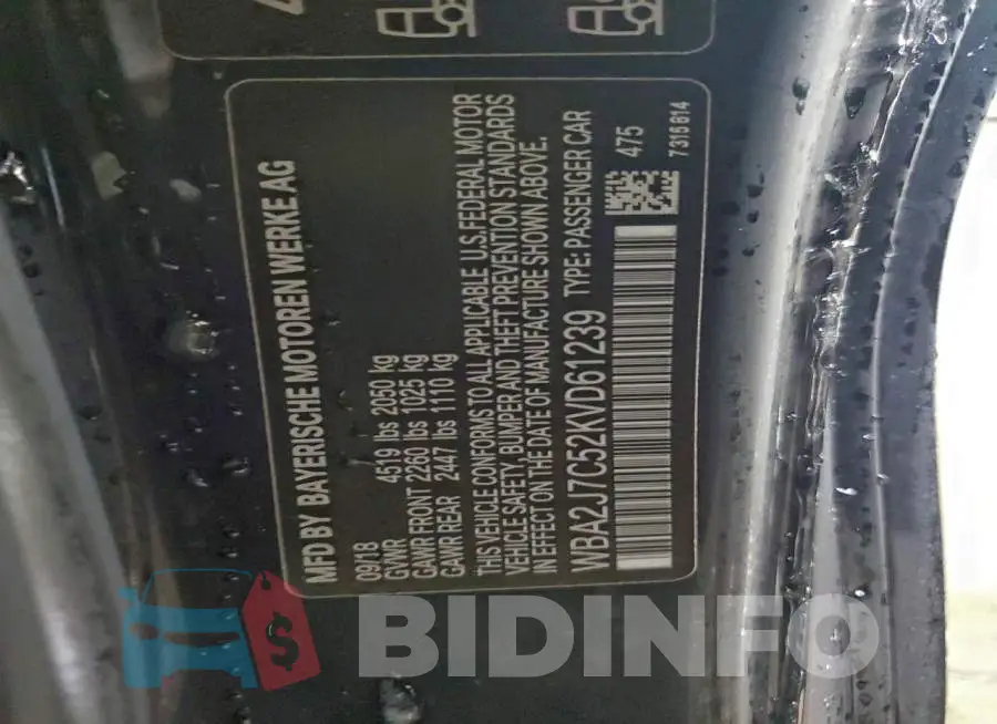 WBA2J7C52KVD61239 Photo# 12