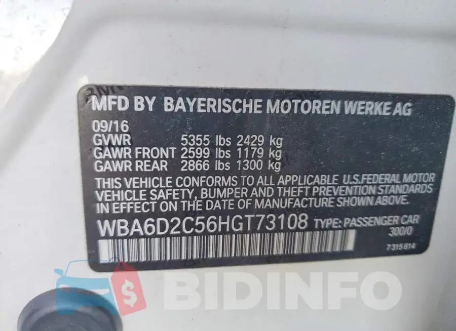 WBA6D2C56HGT73108 Photo# 12