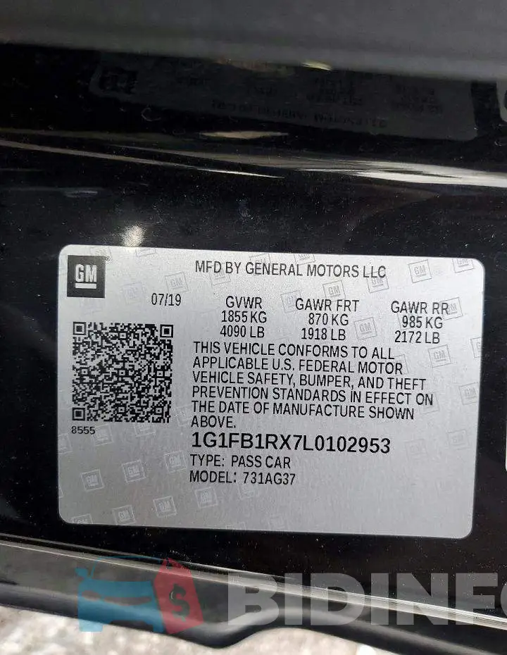 1G1FB1RX7L0102953 Photo# 12