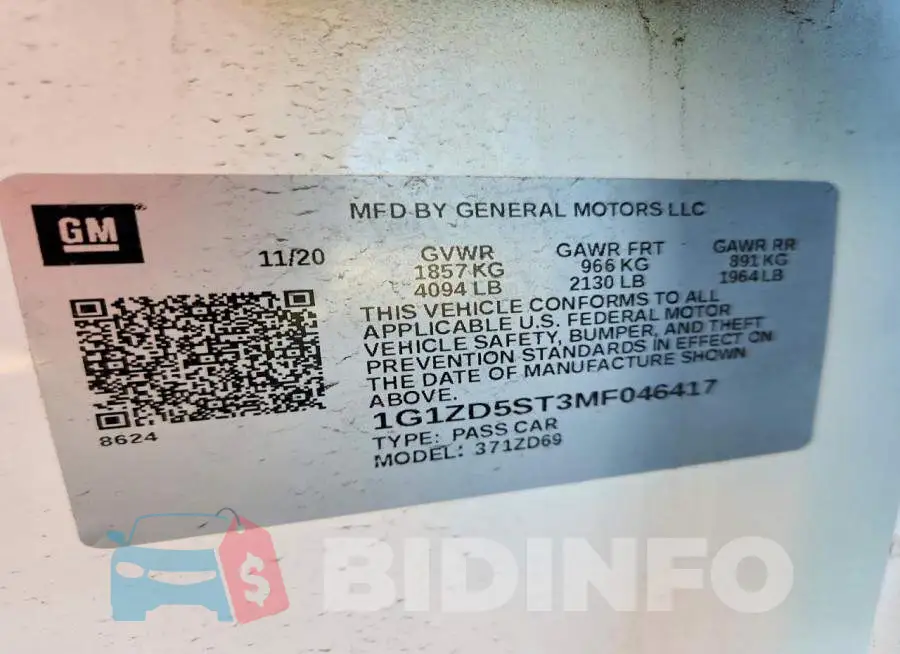 1G1ZD5ST3MF046417 Photo# 13