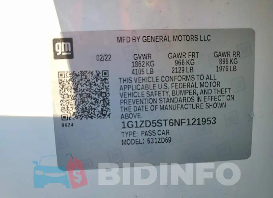 1G1ZD5ST6NF121953 Photo# 12