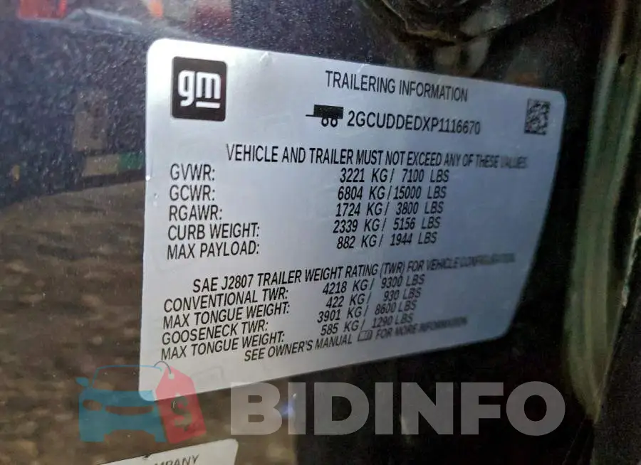 2GCUDDEDXP1116670 Photo# 12