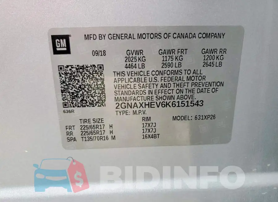 2GNAXHEV6K6151543 Photo# 12